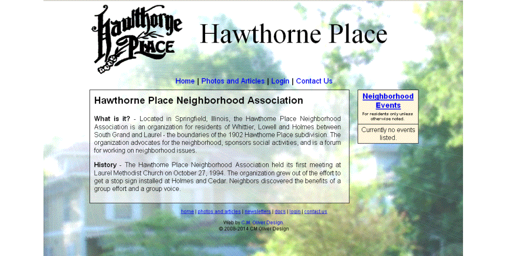 HawthornePlace.us Screenshot.